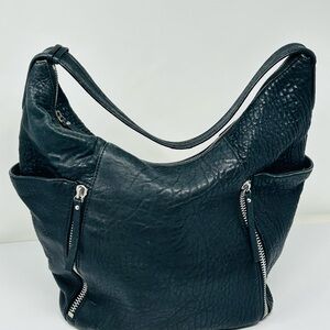 Vince Camuto Textured Black Hobo Bag